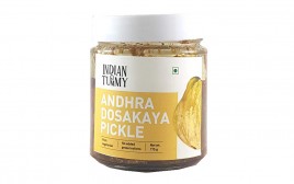 Indian Tummy Andhra Dosakaya Pickle   Glass Jar  175 grams